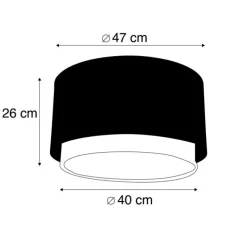Stoffen lampenkap zwart 40/47/26 met gouden binnenkant