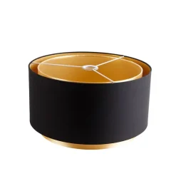 Stoffen lampenkap zwart 40/47/26 met gouden binnenkant
