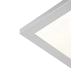 Strakke langwerpige plafondlamp chroom incl. LED IP44 - Flat