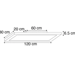 Strakke langwerpige plafondlamp chroom incl. LED IP44 - Flat