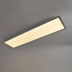 Strakke langwerpige plafondlamp chroom incl. LED IP44 - Flat