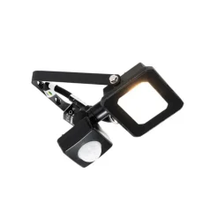 Straler zwart 8,5 cm incl. LED IP44 met bewegingssensor - Levana