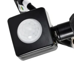 Straler zwart 8,5 cm incl. LED IP44 met bewegingssensor - Levana