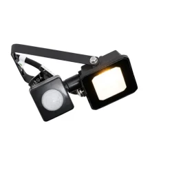 Straler zwart 8,5 cm incl. LED IP44 met bewegingssensor - Levana