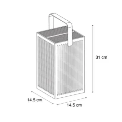 Tafellamp bamboe incl. LED dimbaar IP54 solar oplaadbaar met afstandsbediening - Okinawa