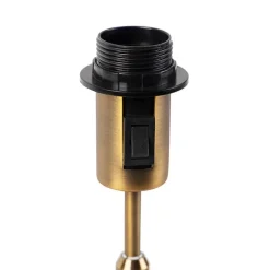 Tafellamp brons met velours lampenkap blad dessin met gouden binnenkant - Parte