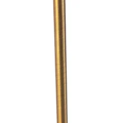 Tafellamp brons met velours lampenkap blad dessin met gouden binnenkant - Parte