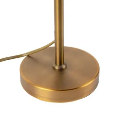 Tafellamp brons met velours lampenkap blad dessin met gouden binnenkant - Parte