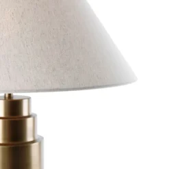 Tafellamp brons stoffen kap beige 55 cm - Bruut