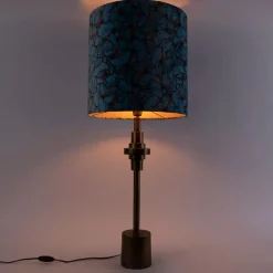 Tafellamp brons velours kap vlinder dessin 40 cm - Diverso