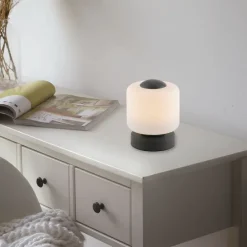 Tafellamp donkergrijs incl. LED 3-staps dimbaar met touch - Mirko