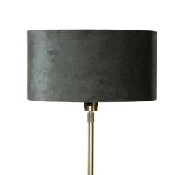 Tafellamp goud met ovale velours kap groen 35cm - Parte