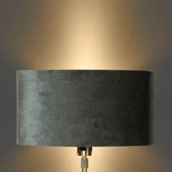 Tafellamp goud met ovale velours kap groen 35cm - Parte