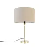 Tafellamp goud verstelbaar met kap lichtbruin 35 cm - Parte
