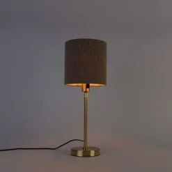 Tafellamp goud verstelbaar met kap lichtbruin 35 cm - Parte