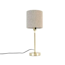 Tafellamp goud verstelbaar met kap lichtbruin 35 cm - Parte