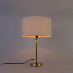 Tafellamp goud verstelbaar met kap wit 35 cm - Parte
