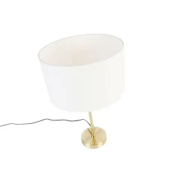 Tafellamp goud verstelbaar met kap wit 35 cm - Parte