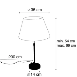Tafellamp goud/messing met plisse kap crème 35 cm - Parte