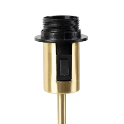 Tafellamp goud/messing met velours kap pauw 25 cm - Parte