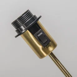 Tafellamp goud/messing met kap zwart 25 cm verstelbaar - Parte