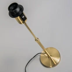 Tafellamp goud/messing met kap wit 25 cm verstelbaar - Parte