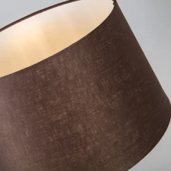 Tafellamp goud/messing met kap bruin 35 cm verstelbaar - Parte