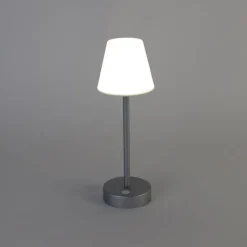 Tafellamp grijs incl. LED oplaadbaar met touch dimmer - Renata