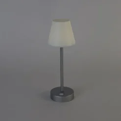 Tafellamp grijs incl. LED oplaadbaar met touch dimmer - Renata