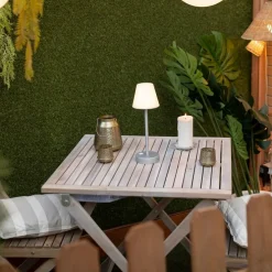 Tafellamp grijs incl. LED oplaadbaar met touch dimmer - Renata