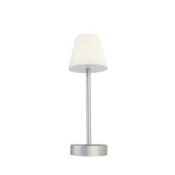 Tafellamp grijs incl. LED oplaadbaar met touch dimmer - Renata