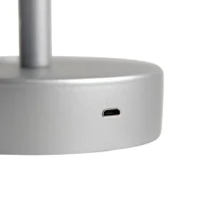 Tafellamp grijs incl. LED oplaadbaar met touch dimmer - Renata