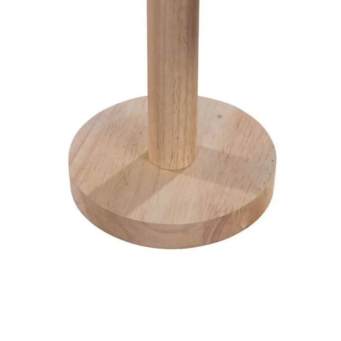 Tafellamp hout met ovale velours kap blad design 25cm - Mels