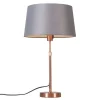 Tafellamp koper met kap grijs 35 cm verstelbaar - Parte