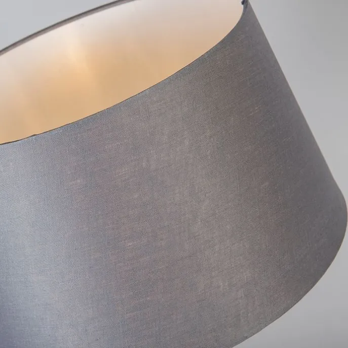 Tafellamp koper met kap grijs 35 cm verstelbaar - Parte