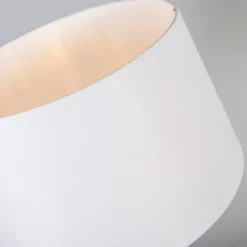 Tafellamp koper met kap wit 35 cm verstelbaar - Parte