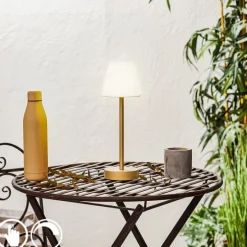 Tafellamp messing incl. LED oplaadbaar met touch dimmer - Renata