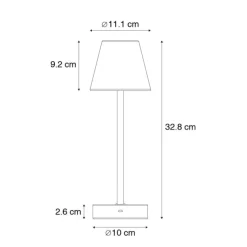 Tafellamp messing incl. LED oplaadbaar met touch dimmer - Renata