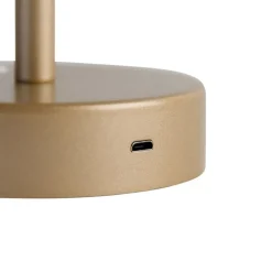 Tafellamp messing incl. LED oplaadbaar met touch dimmer - Renata