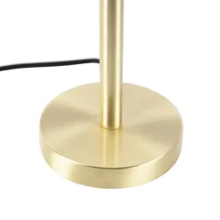 Tafellamp messing met gele kap 20 cm - Simplo