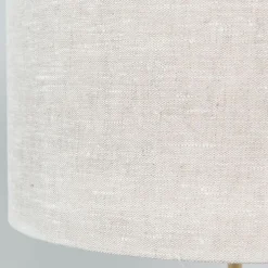 Tafellamp messing met grijze kap 35 cm - Kaso