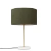 Tafellamp messing met groene kap 35 cm - Kaso
