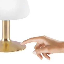 Tafellamp messing met opaal glas incl. LED en touch dimmer - Tilly