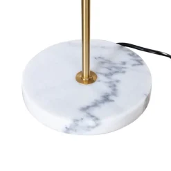 Tafellamp messing met velours kap bruin 35cm - Kaso