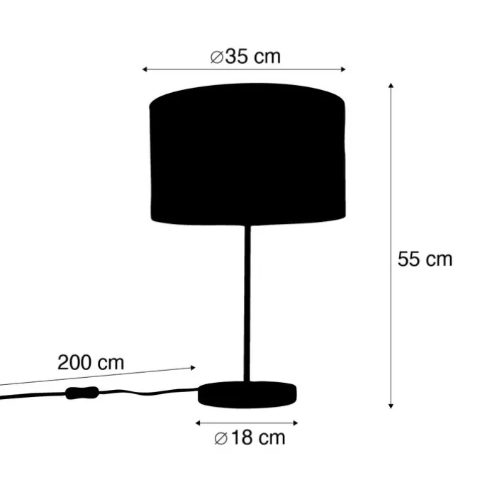 Tafellamp messing met velours lampenkap blad dessin met gouden binnenkant - Kaso