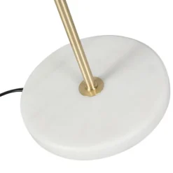 Tafellamp messing met velours lampenkap blad dessin met gouden binnenkant - Kaso