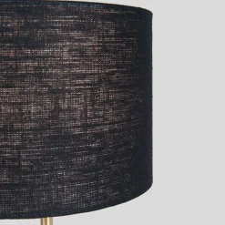 Tafellamp messing met zwarte kap 20 cm - Kaso