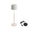 Tafellamp mushroom off-white oplaadbaar incl. laadstation - Raika