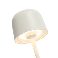 Tafellamp mushroom off-white oplaadbaar incl. laadstation - Raika