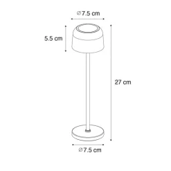 Tafellamp mushroom off-white oplaadbaar incl. laadstation - Raika